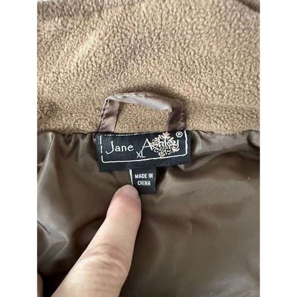 Jane Ashley Puffer Vest Jacket Rust Brown Size XL Full Zip Quilted - Picture 14 of 15